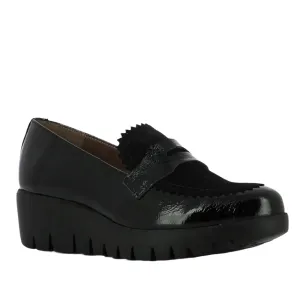 C-33223 Dress Wedge Loafer in Black Patent