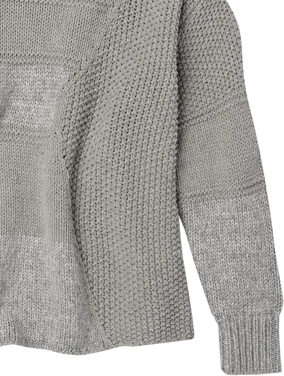 Cable Stitch Women's Mixed Stitch Long-Sleeve Oversized Sweater - Soft Crewneck Slouchy Casual Pullover Top