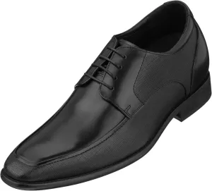 CALTO Men's Invisible Height Increasing Elevator Shoes - Black Premium Leather Lace-up Formal Derby Oxfords - 3 Inches Taller - Y5032 - Size 12 D(M) US
