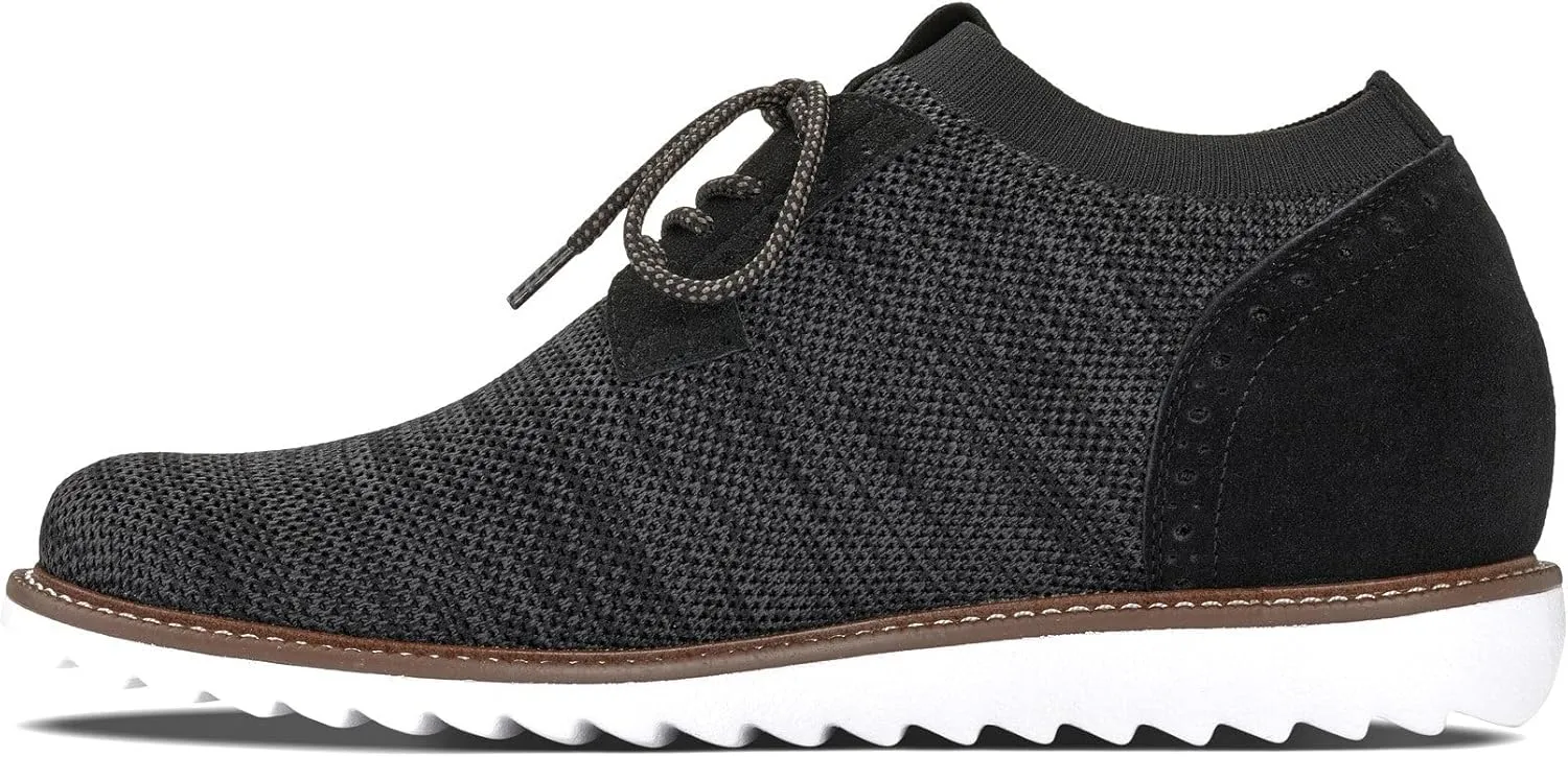 CALTO Men's Invisible Height Increasing Elevator Shoes - Charcoal Grey Lightweight Lace-up Casual Derby - 3.2 Inches Taller - J1504 - Size 10 D(M) US