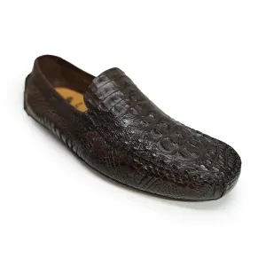 Calzoleria Toscana 4551 Dark Brown Hornback Driver Loafers