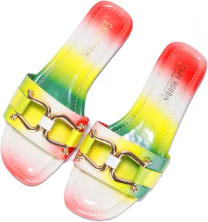 Cape Robbin Alani Flat Sandals Slides for Women, Womens Mules Slip On Shoes - Ombre Size 8