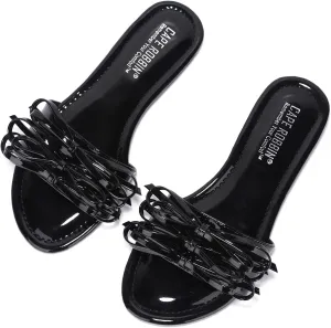 Cape Robbin LeMoney Jelly Flips Flops Sandals for Women, Flat Slides Womens Mules Slip On Shoes