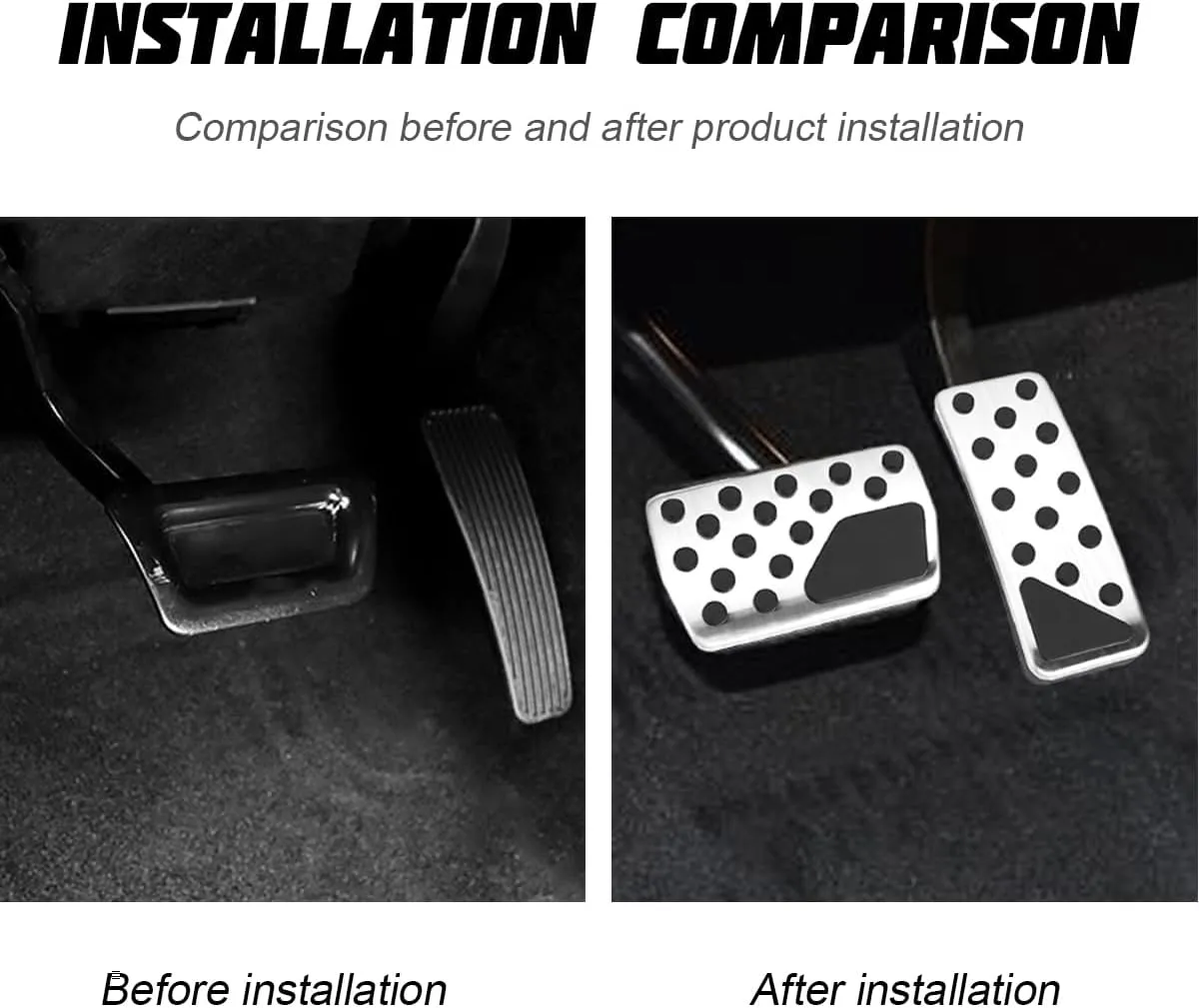 Car Pedal Cover, 2PCS Aluminum Alloy Vehicle Accelerator Gas Brake Pedal Pads, Non Slip No Drilling Auto Interior Foot Pedal Kit Compatible with 2011-2025 Grand Cherokee Durango(Silver)