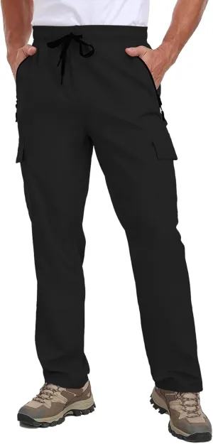 Cargo Pants for Men Water Resistant Hiking Pants Lightweight Fishing Travel Pants Zipper Pocket Outdoor HH2411