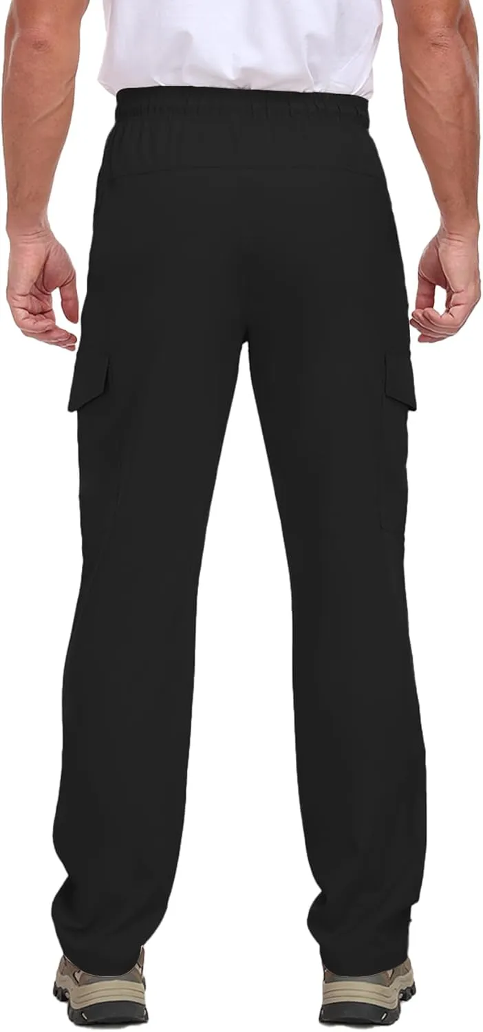 Cargo Pants for Men Water Resistant Hiking Pants Lightweight Fishing Travel Pants Zipper Pocket Outdoor HH2411