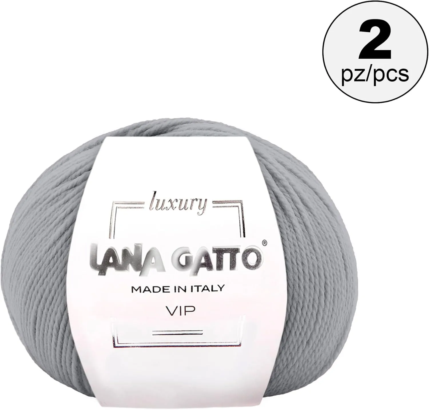 Cashmere and Extra-fine Merino Wool Luxurious Yarns for Hand Knitting and Crocheting, Made in Italy (Grey - 5513, 2)