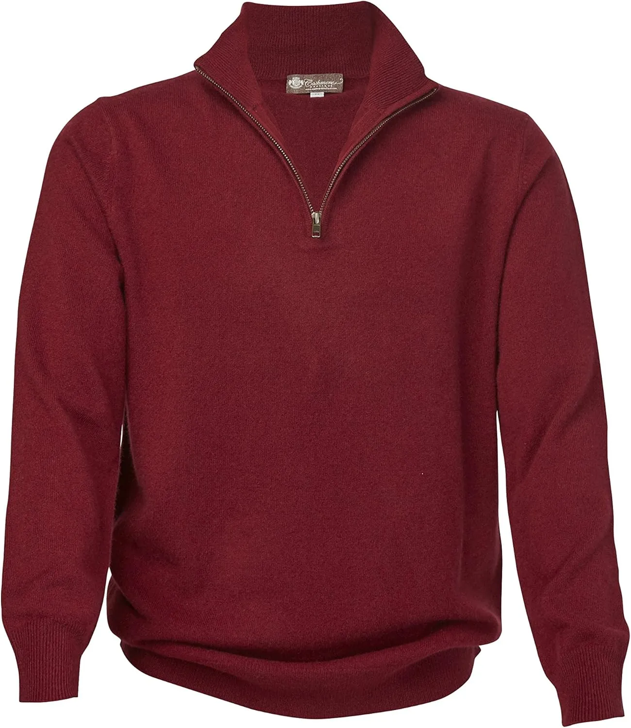 Cashmere Boutique 100% Pure Cashmere Half Zip Sweater for Men –Pullover, Long Sleeve, Soft and Warm Quarter Zip Sweater