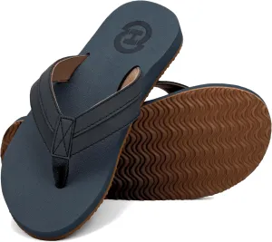 ChayChax Mens Flip Flops Arch Support Comfort Beach Thong Sandals with Ultra Cushion Footbed