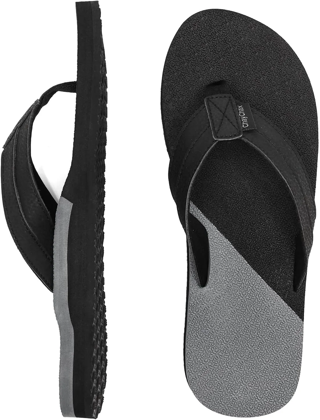 ChayChax Mens Flip Flops Arch Support Comfort Beach Thong Sandals with Ultra Cushion Footbed
