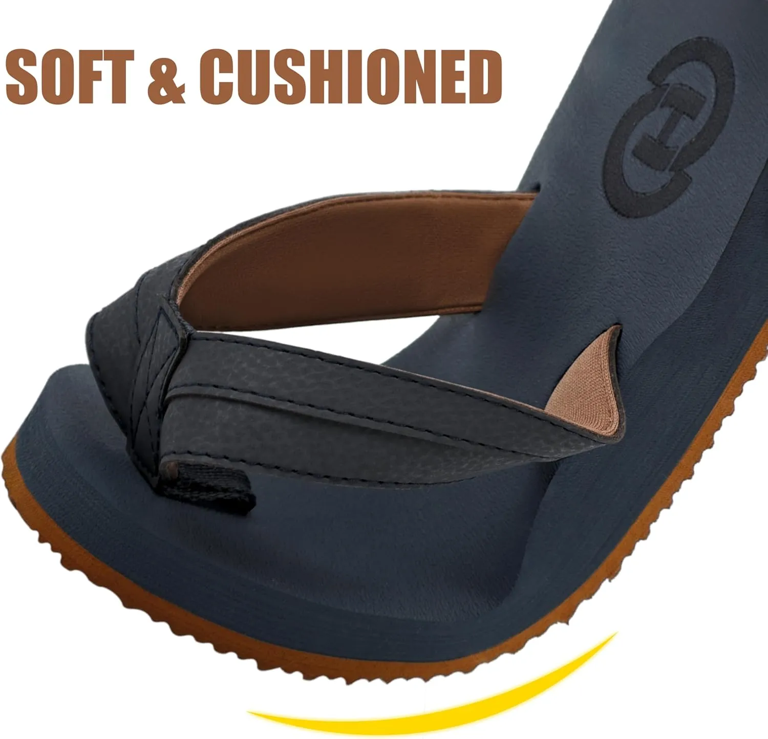ChayChax Mens Flip Flops Arch Support Comfort Beach Thong Sandals with Ultra Cushion Footbed