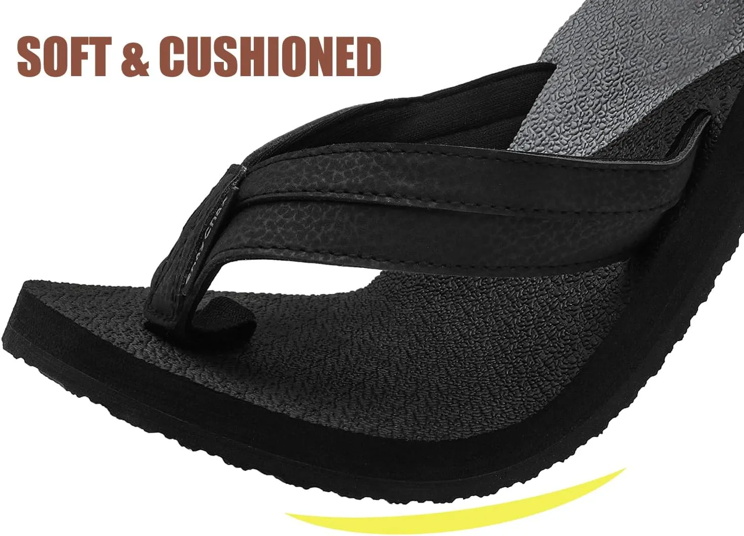 ChayChax Mens Flip Flops Arch Support Comfort Beach Thong Sandals with Ultra Cushion Footbed