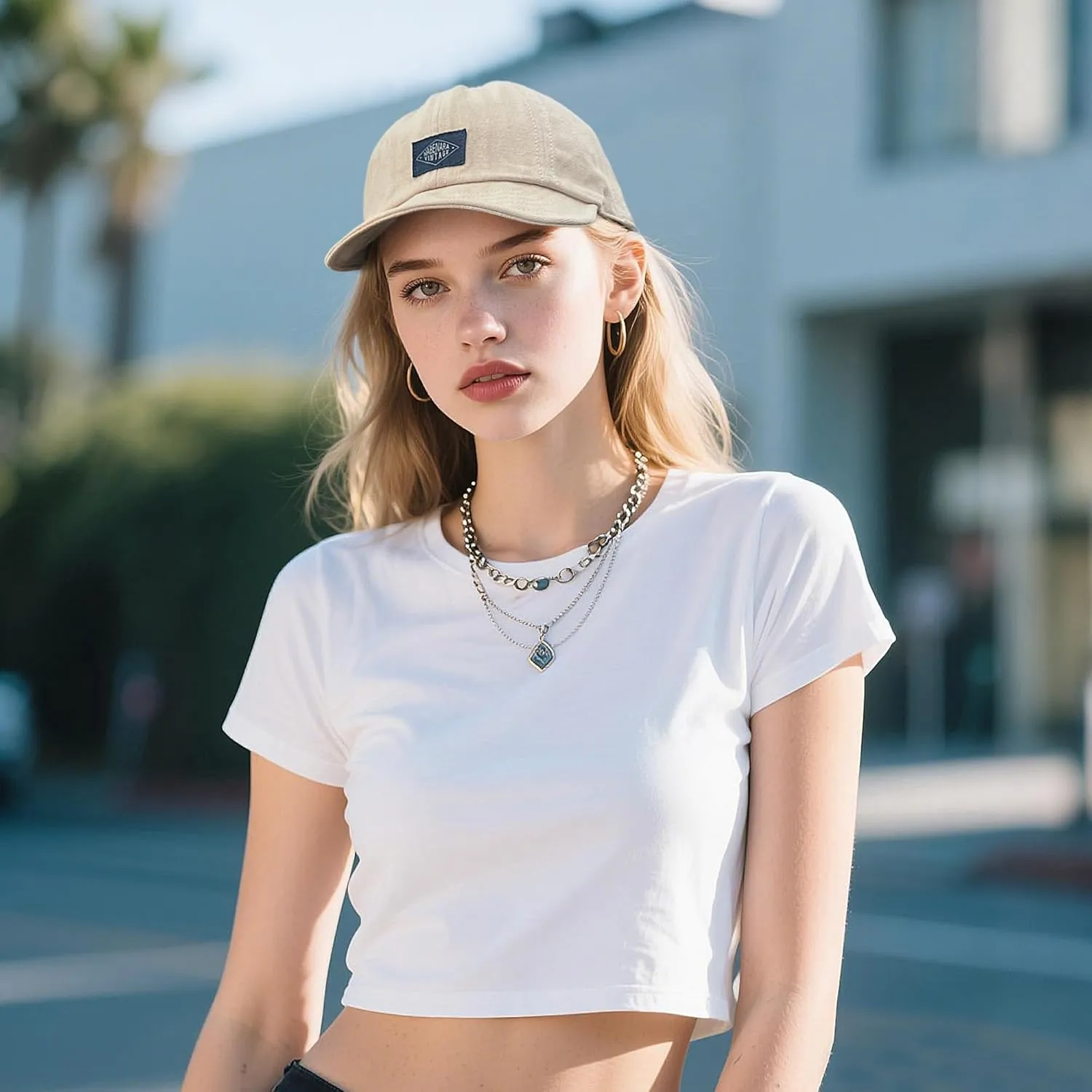 Clakllie Soft Short Brim Hats for Men Low Profile Baseball Cap Casual Trucker Hat Moisture Wicking Outdoor Running Hat