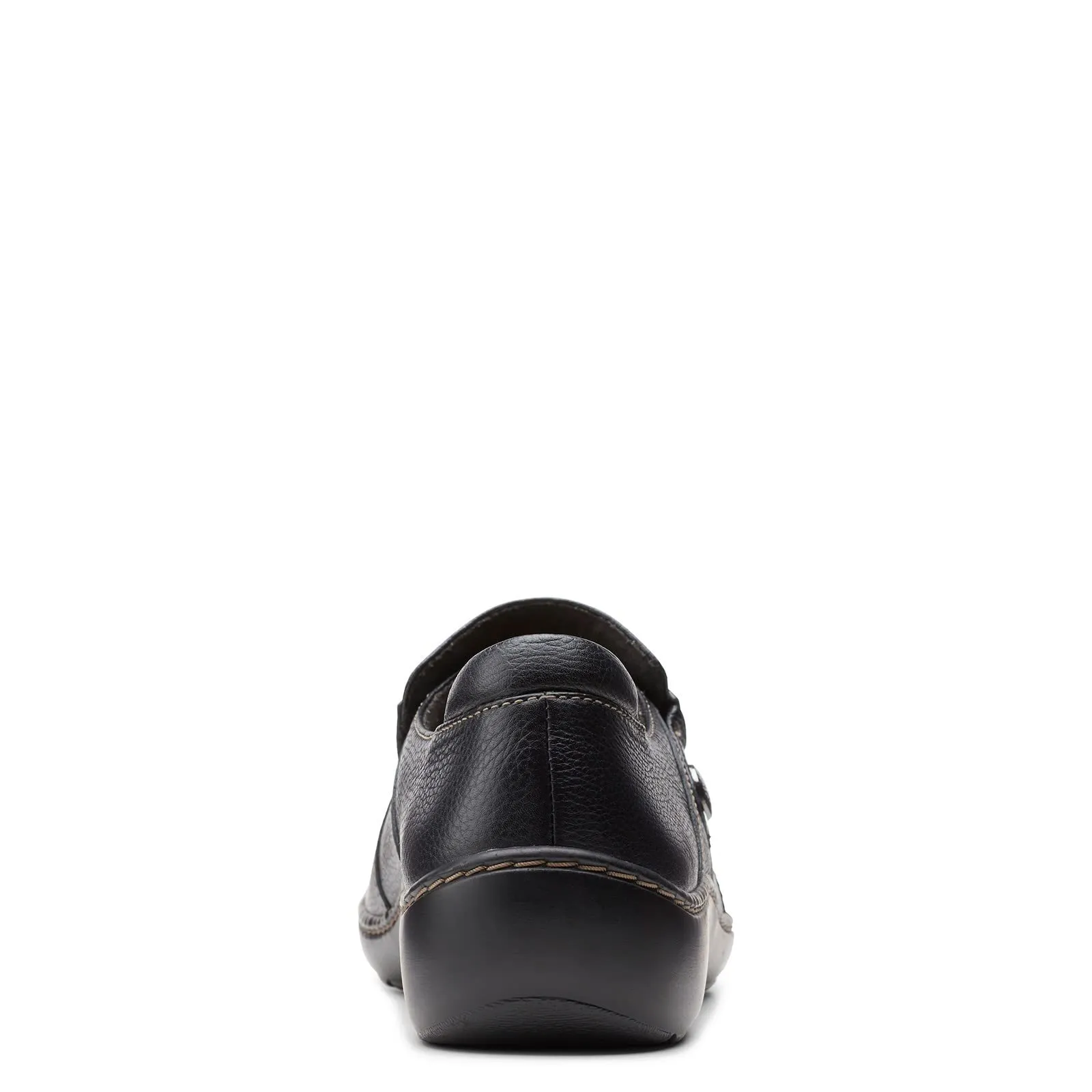 Clarks Women's Cora Poppy Loafer, Black Tumbled, 10 Wide