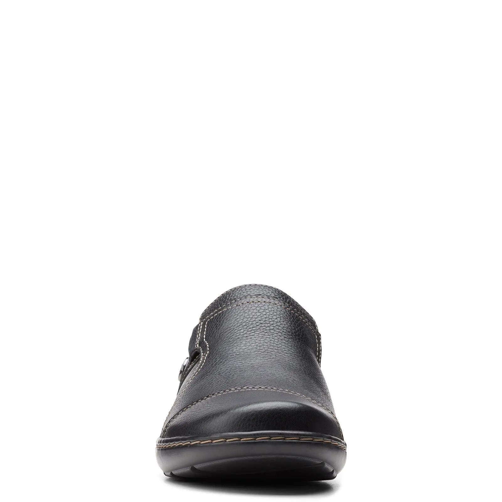 Clarks Women's Cora Poppy Loafer, Black Tumbled, 10 Wide