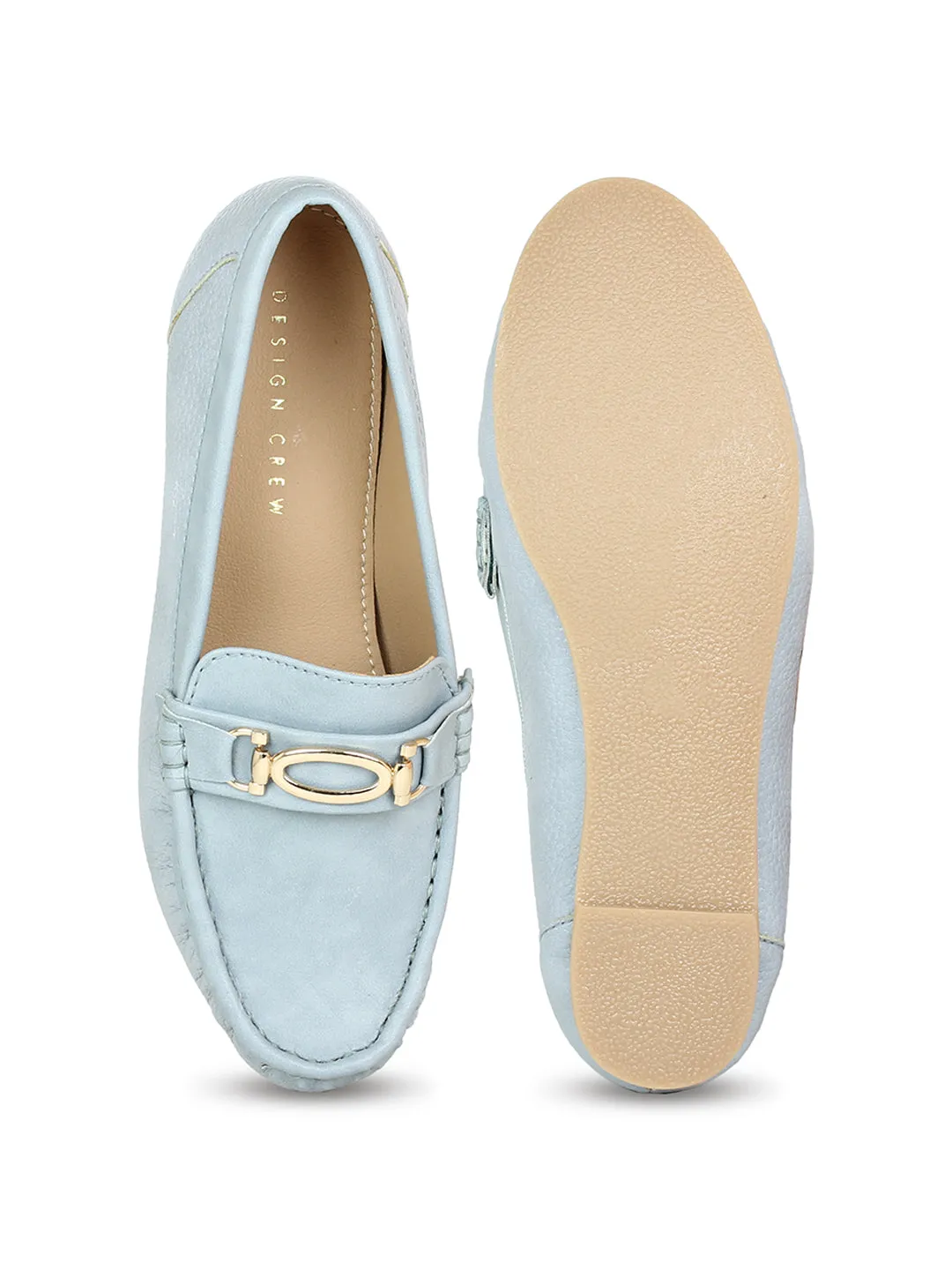 Classic Mocassins With Golden Saddle Trim