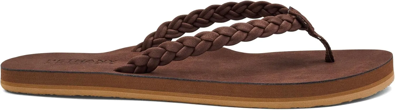 Cobian Braided Pacifica Soft Strap Beach Flip Flop Sandals for Women with Full Arch Support