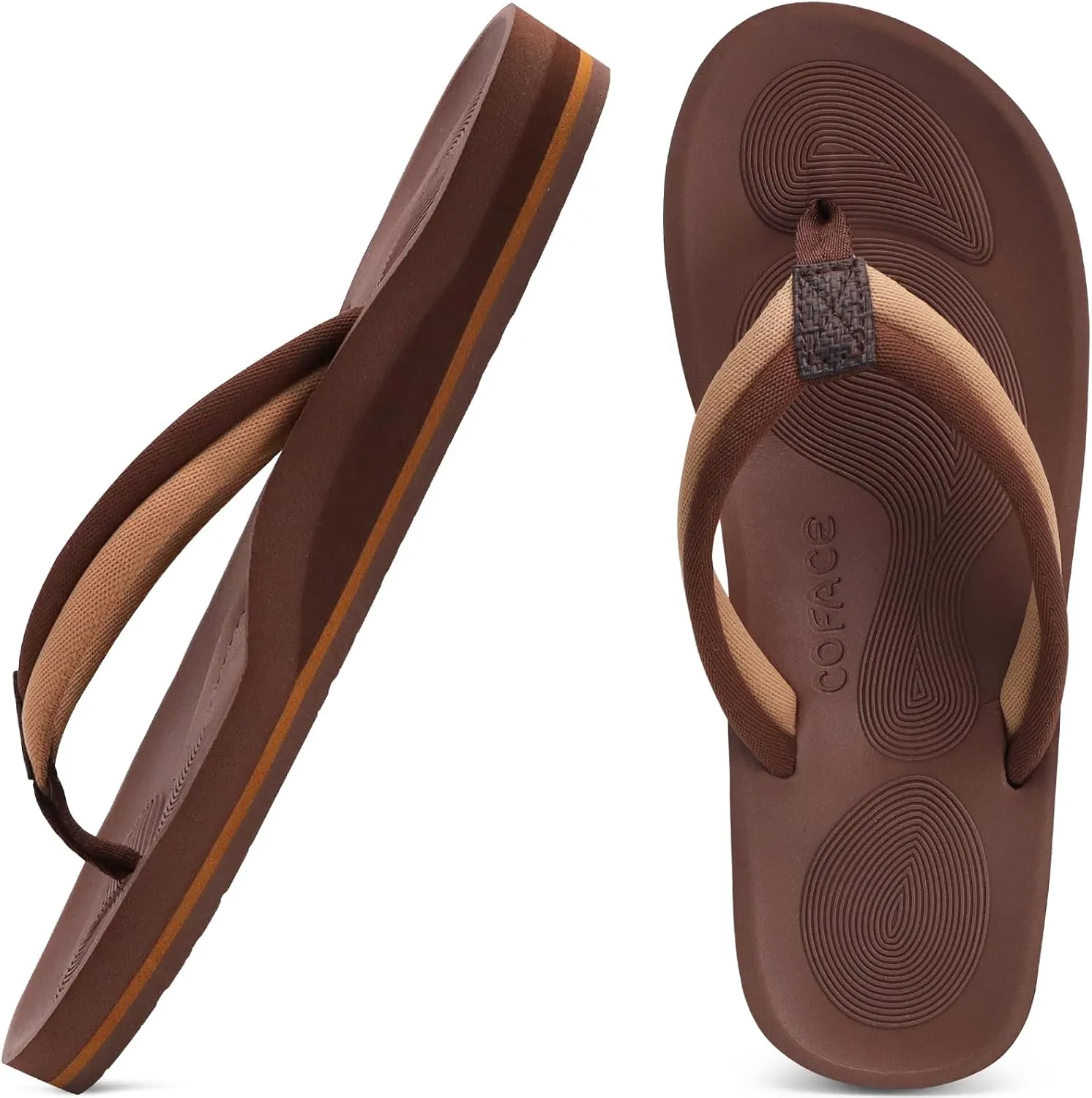 COFACE Flip Flops For Women with Arch Support Comfortable Woman Thong-Sandals Yoga Mat Lightweight Orthopedic Womens Flip-Flop