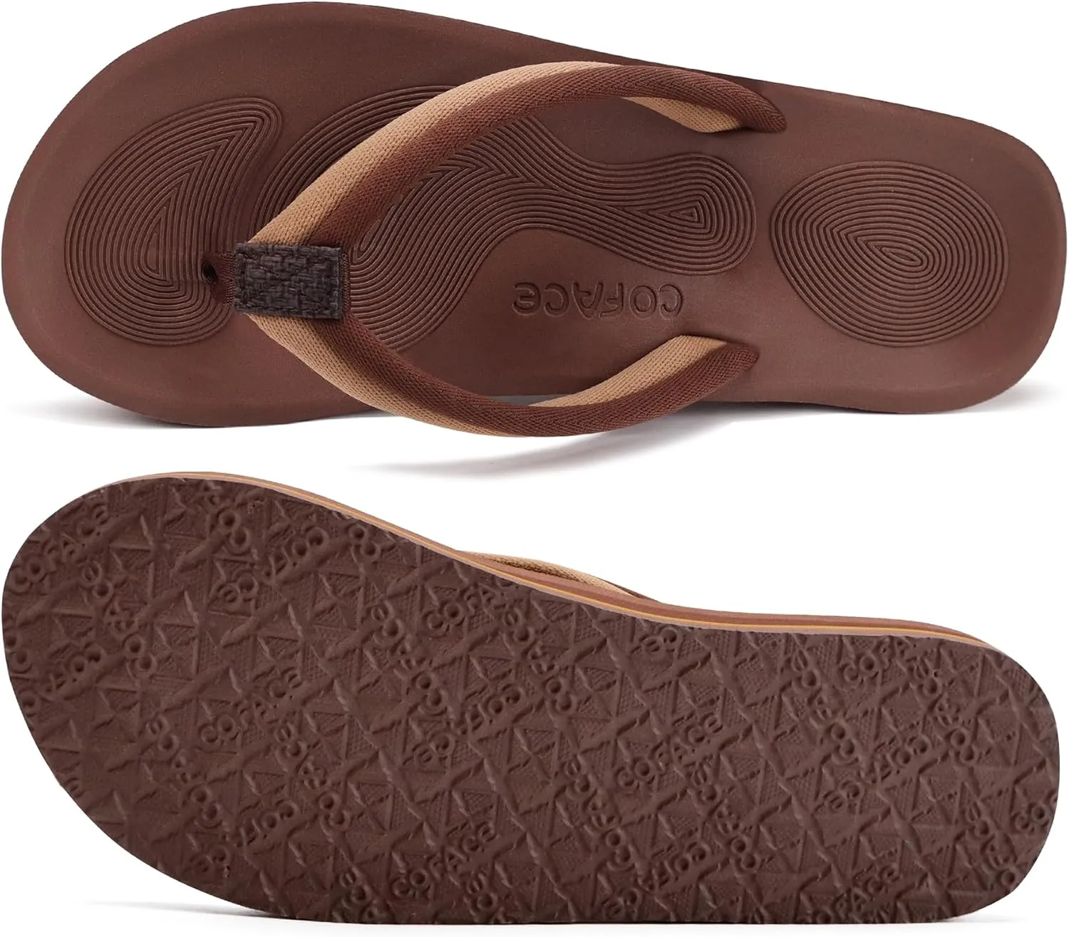 COFACE Flip Flops For Women with Arch Support Comfortable Woman Thong-Sandals Yoga Mat Lightweight Orthopedic Womens Flip-Flop