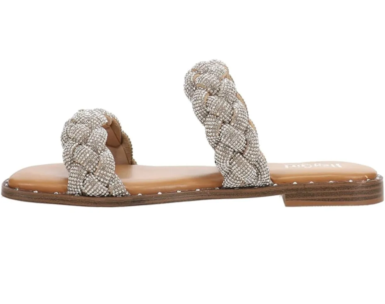CORKYS Don’t Get It Twisted Rhinestone Flat Sandal Clear