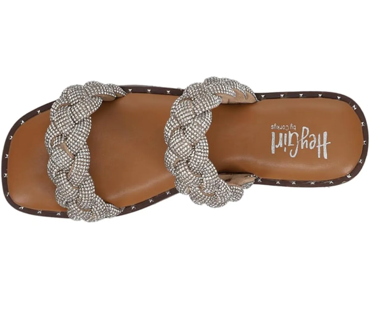 CORKYS Don’t Get It Twisted Rhinestone Flat Sandal Clear