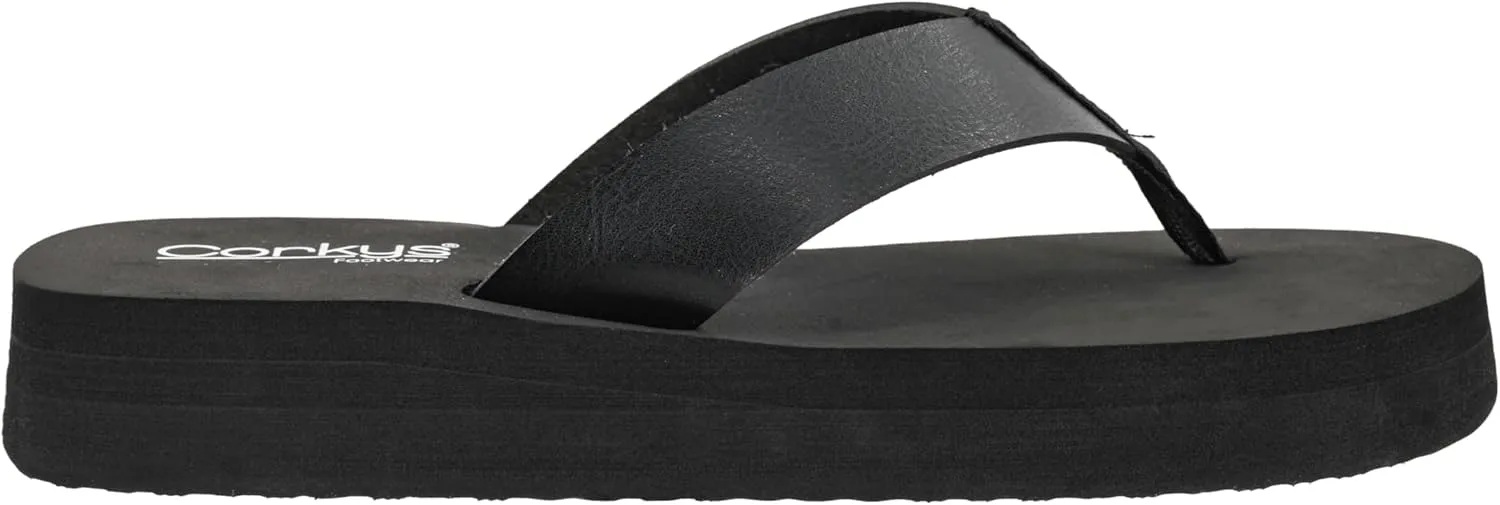 Corkys Footwear Womens Just Add Water Flip Flops - Featuring A Comfortable and Cushioned EVA Insole, A Vegan Leather Thong Strap - Casual And Comfortable