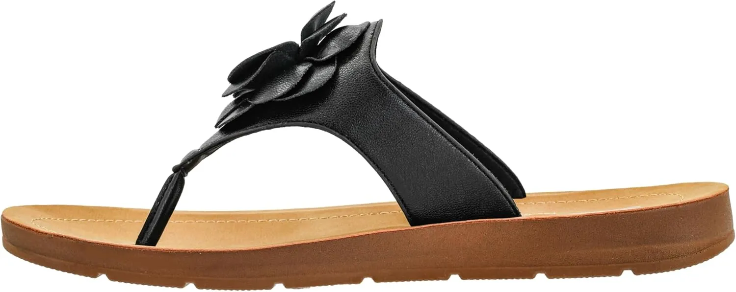 Corkys Footwear Women's So Delish Flip Flop Sandal – Lightweight, Comfortable, with Floral Embellishment, Perfect for Summer Style and Versatile Wear, Open Toe
