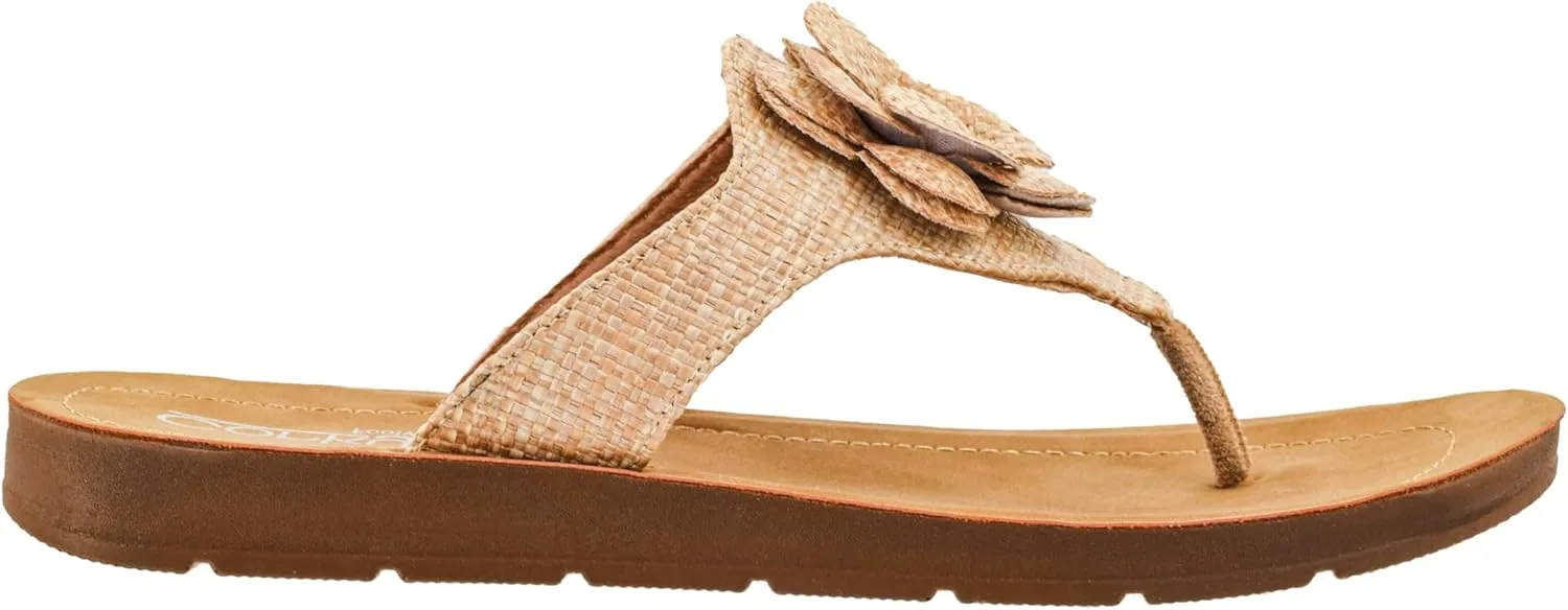Corkys Footwear Women's So Delish Flip Flop Sandal – Lightweight, Comfortable, with Floral Embellishment, Perfect for Summer Style and Versatile Wear, Open Toe