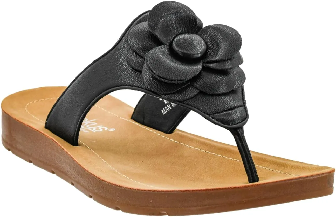 Corkys Footwear Women's So Delish Flip Flop Sandal – Lightweight, Comfortable, with Floral Embellishment, Perfect for Summer Style and Versatile Wear, Open Toe