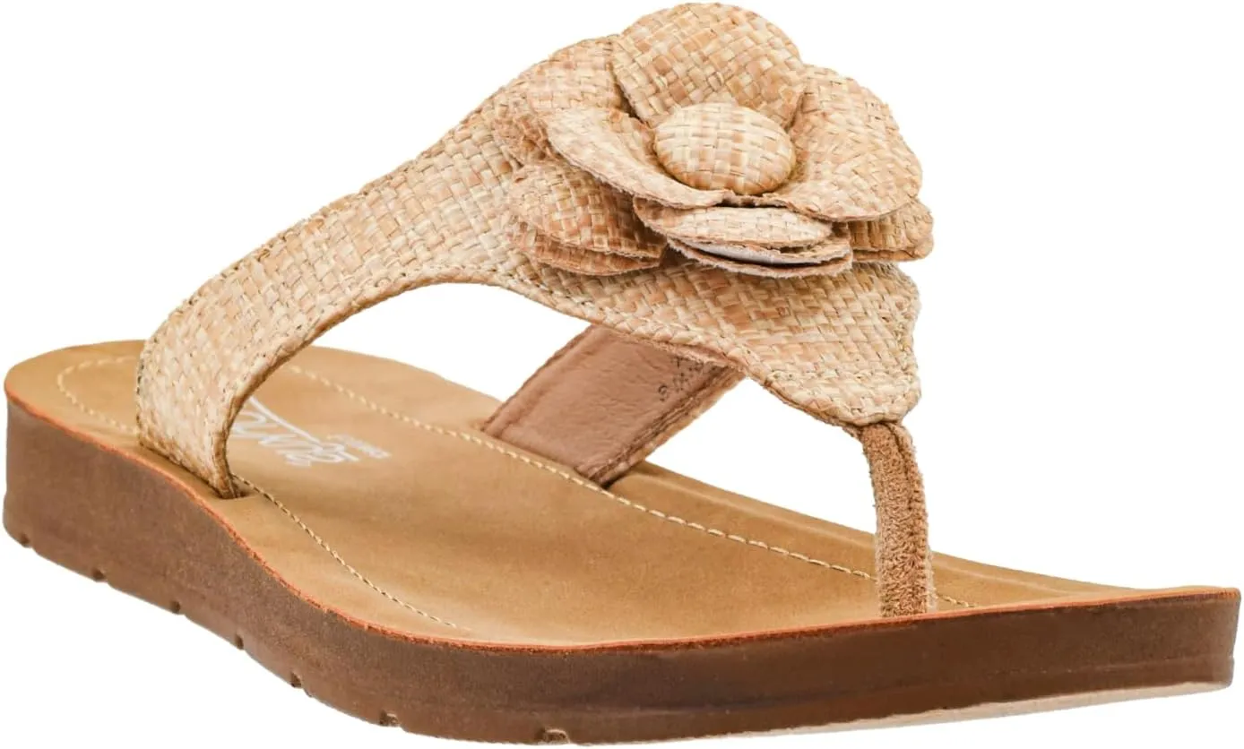 Corkys Footwear Women's So Delish Flip Flop Sandal – Lightweight, Comfortable, with Floral Embellishment, Perfect for Summer Style and Versatile Wear, Open Toe
