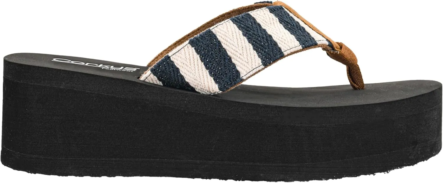 Corkys Footwear Women's Take A Dip Flip Flops - Featuring a Stylish V-Strap Design and a 2.5-Inch Platform, Blending Casual Elegance with Ultimate Comfort