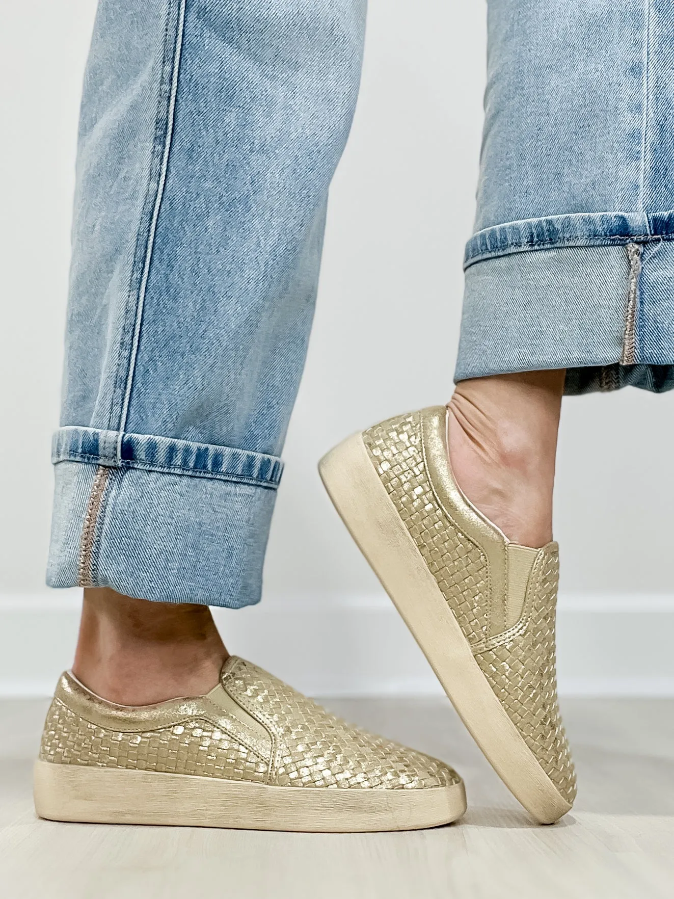 Corkys I'm Weaving Slip-On Shoes in Gold