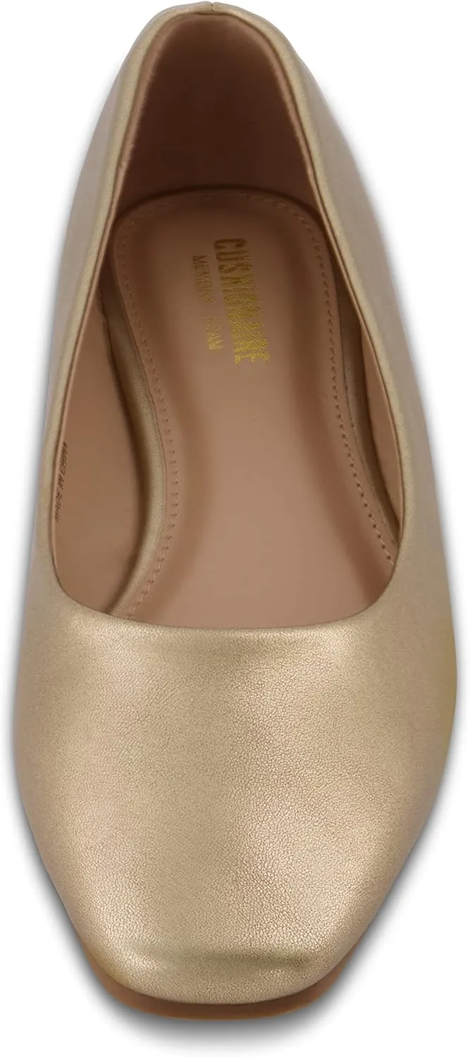 CUSHIONAIRE Women's Skipper Flat with  Memory Foam, Wide Widths Available