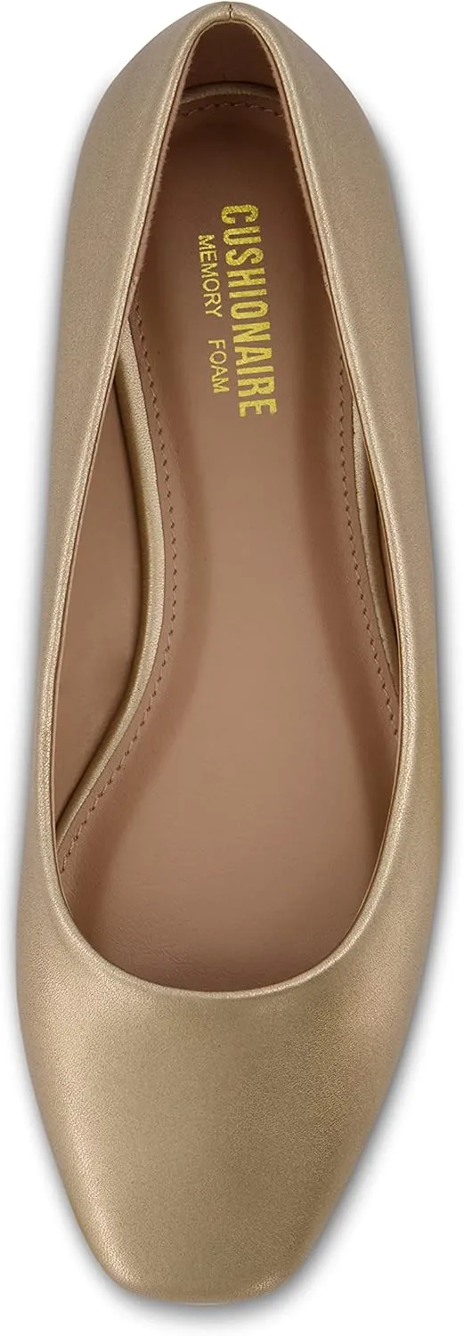 CUSHIONAIRE Women's Skipper Flat with  Memory Foam, Wide Widths Available
