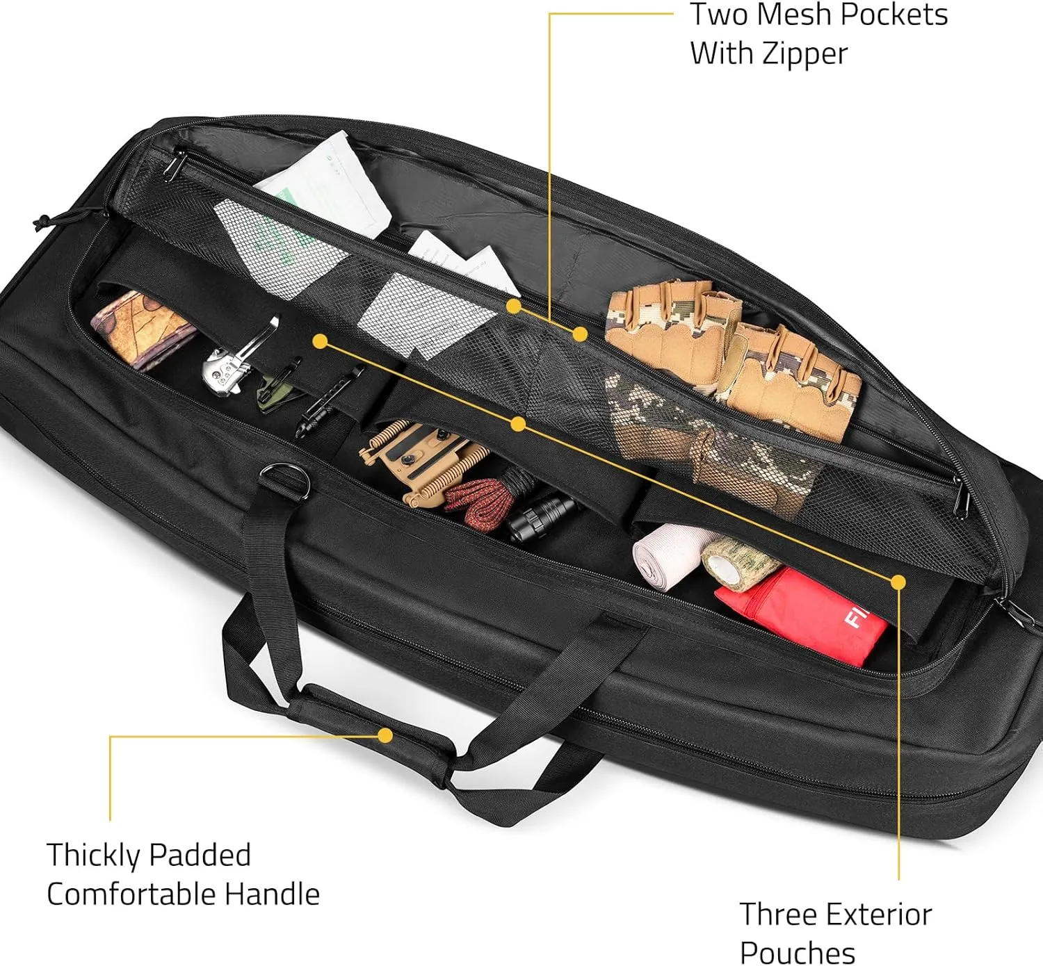 CVLIFE 30" 36" Soft Rifle Case Tactical Double Long Gun Bag, Rifle Bag Gun Case with Lockable Zipper and Adjustable Shoulder Strap for Outdoor Hunting Shooting Range