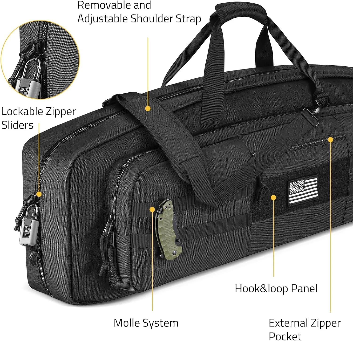 CVLIFE 30" 36" Soft Rifle Case Tactical Double Long Gun Bag, Rifle Bag Gun Case with Lockable Zipper and Adjustable Shoulder Strap for Outdoor Hunting Shooting Range