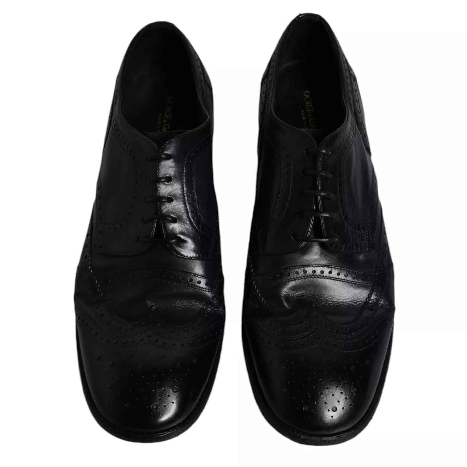 Dark Blue Leather Derby Wingtip Formal Shoes