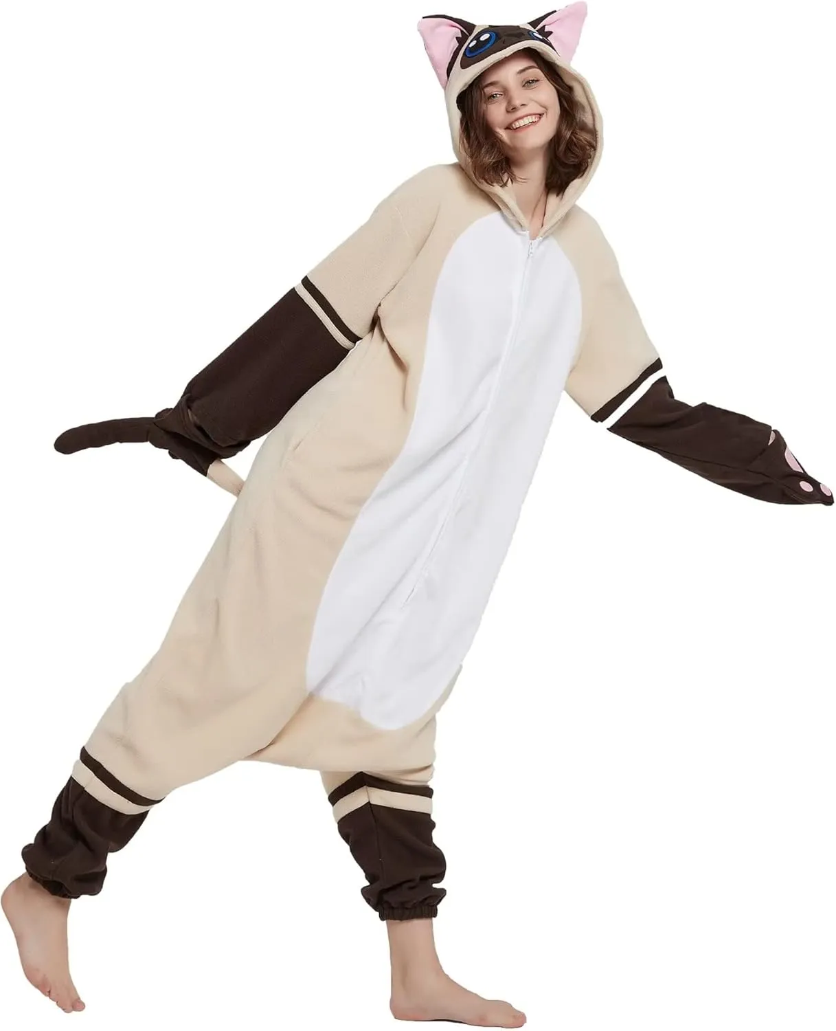 DarkCom Siamese Onesie Halloween Costume One Piece Unisex Adult Pajamas Women Men Sleepwear Christmas Pajamas