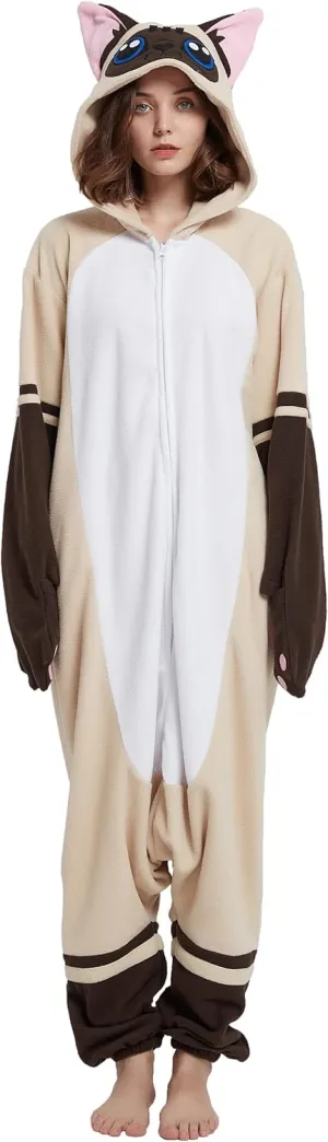 DarkCom Siamese Onesie Halloween Costume One Piece Unisex Adult Pajamas Women Men Sleepwear Christmas Pajamas