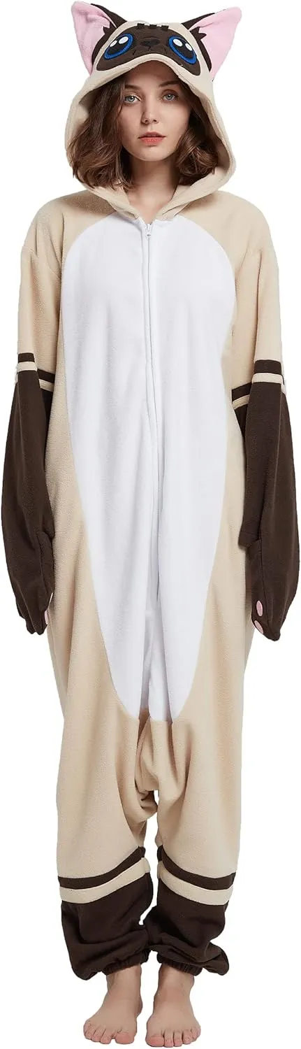DarkCom Siamese Onesie Halloween Costume One Piece Unisex Adult Pajamas Women Men Sleepwear Christmas Pajamas