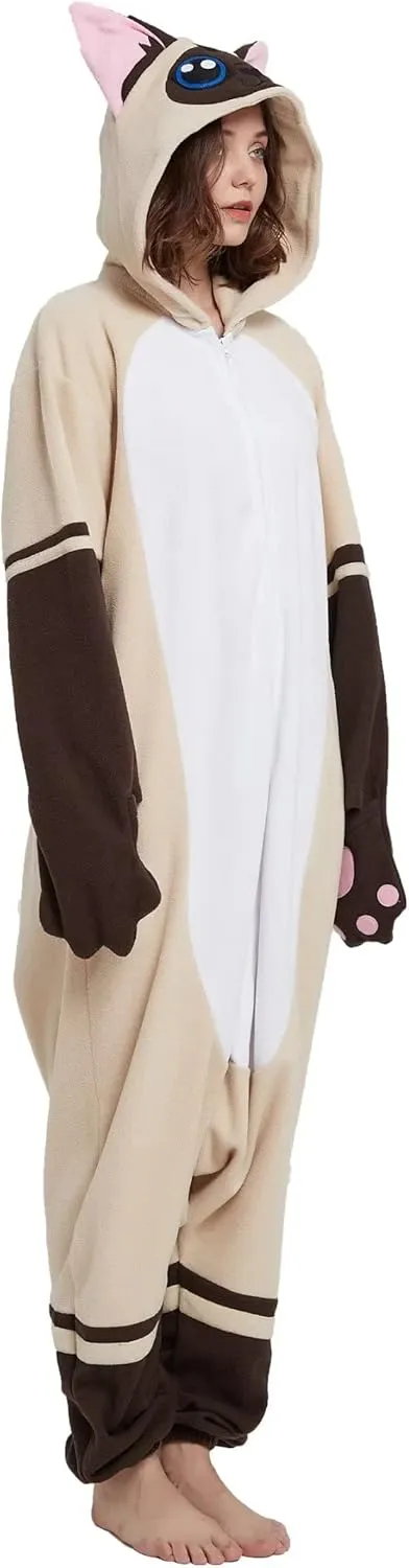 DarkCom Siamese Onesie Halloween Costume One Piece Unisex Adult Pajamas Women Men Sleepwear Christmas Pajamas