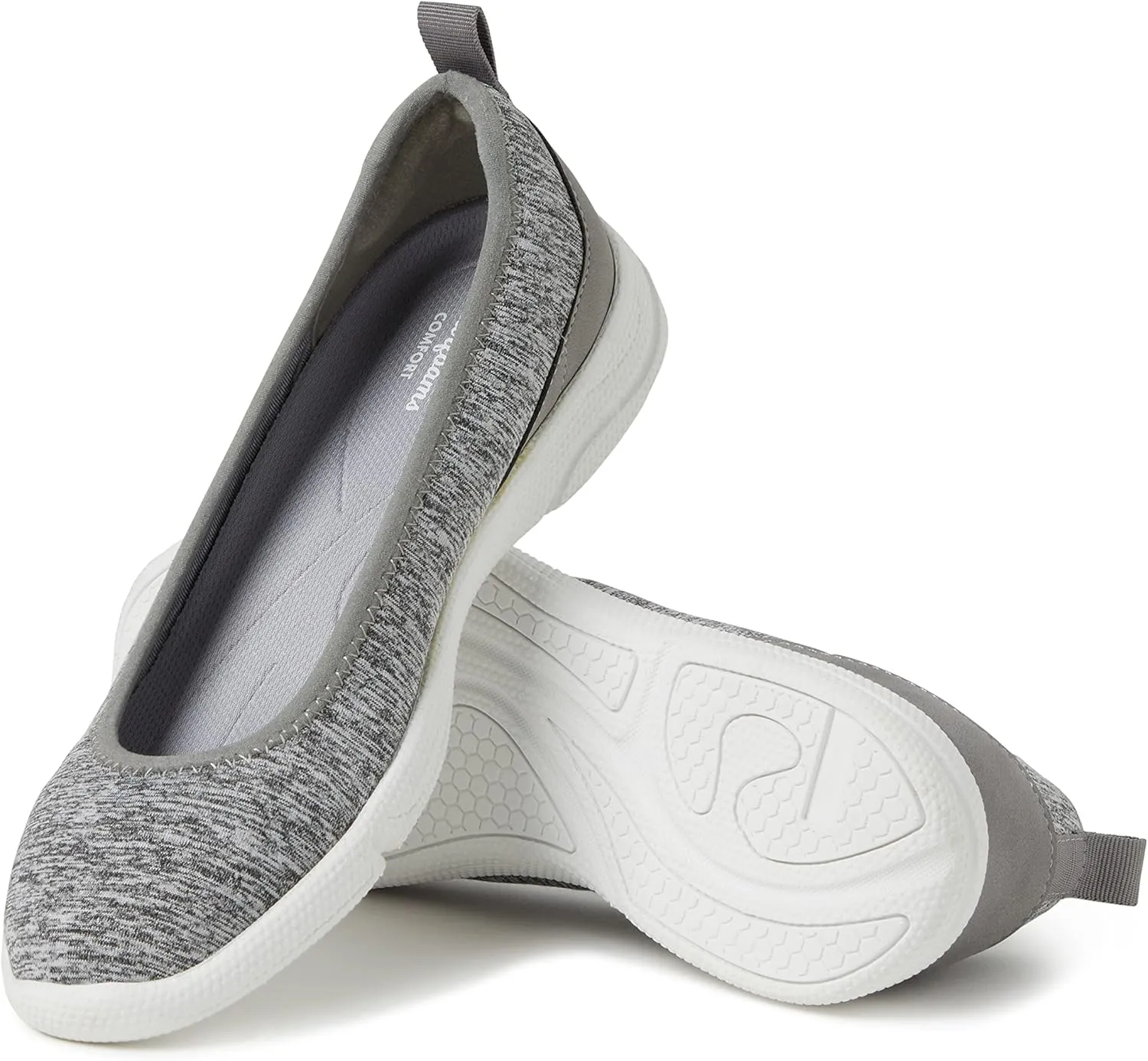 Dearfoams Women's Original Comfort Lightweight Slip-on Mia Ballet Flat