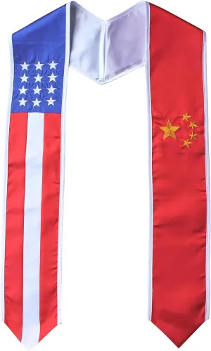 Del Mex Country and USA Flag Graduation Stole Sash International Graduate