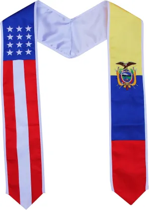 Del Mex Graduation Combo USA Country Flag Stole Sash Scarf Graduate Pride