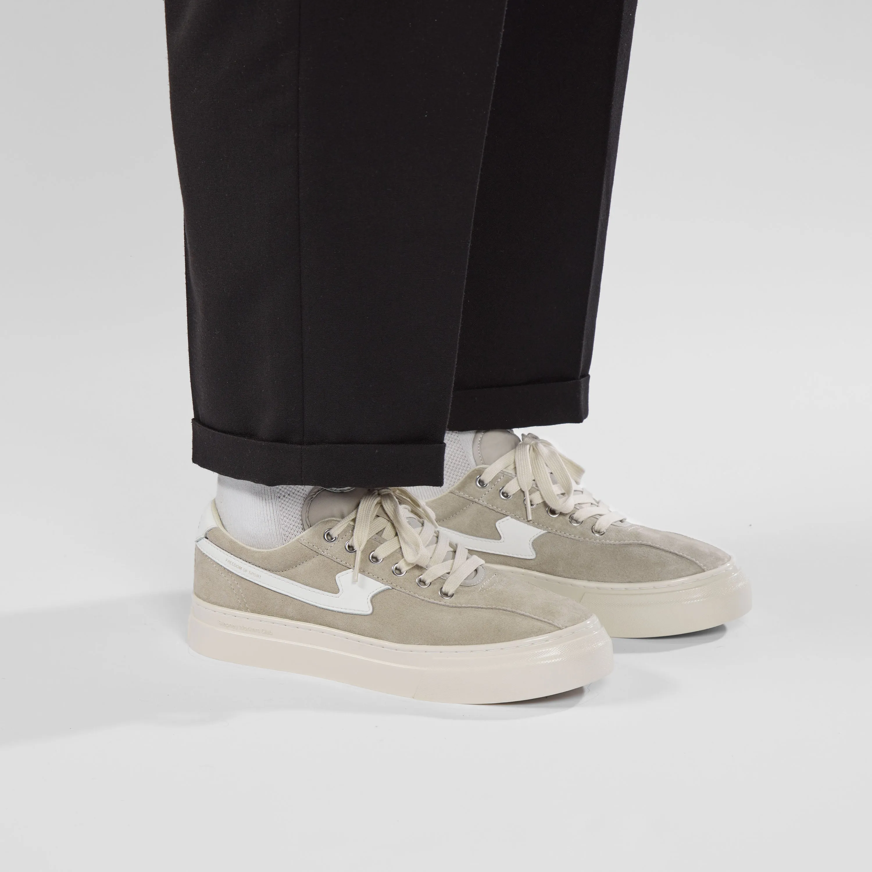 DELLOW S-STRIKE CUP SUEDE LIGHT GREY-WHITE