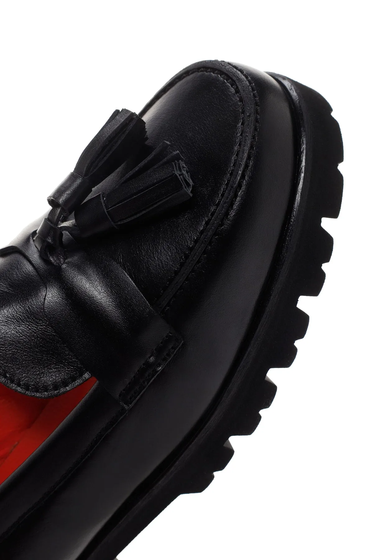 Derimod Gritti Kadın Siyah Deri Maskülen Loafer