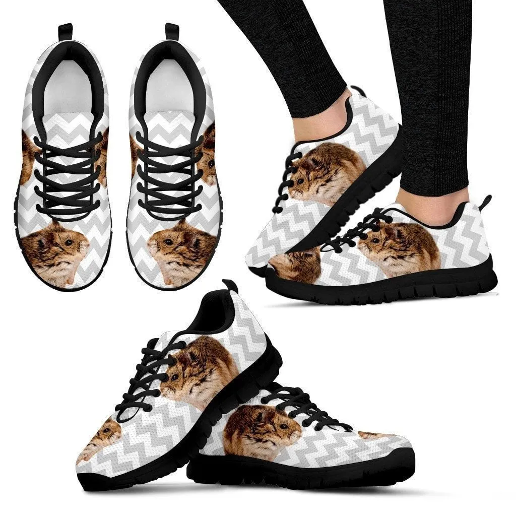 Djungarian Hamster Print (Black/White) For Women-Free Shipping