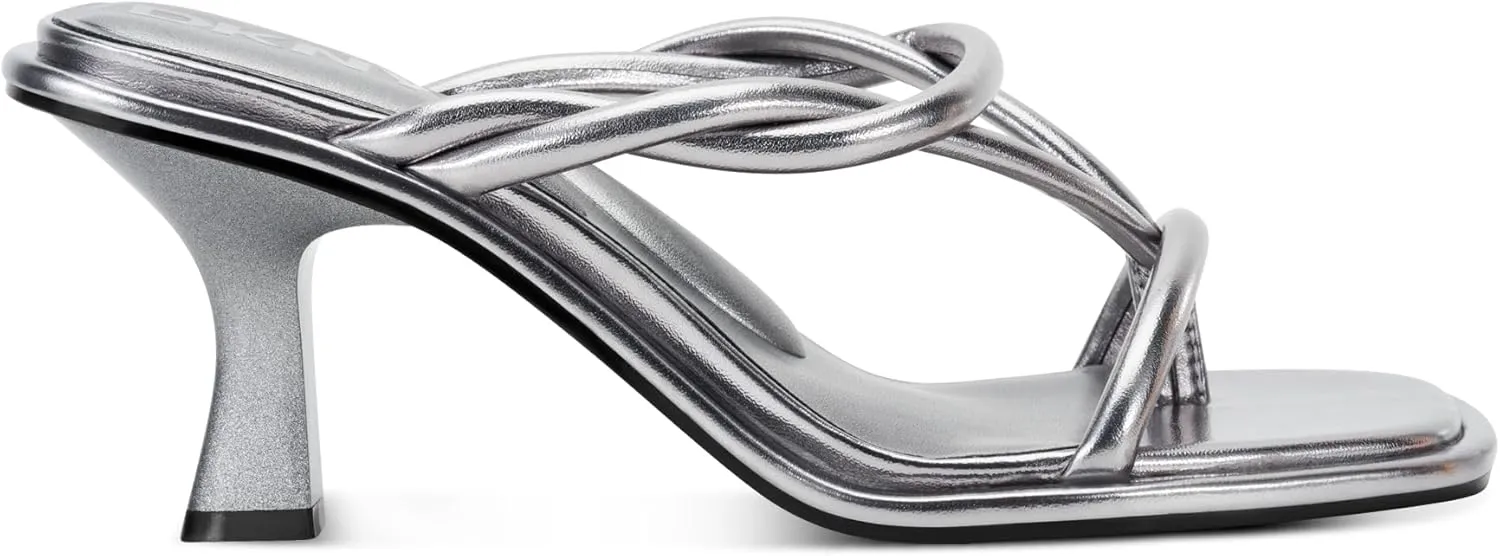 DKNY Women's Rabun Strappy Flip Flop Heeled Sandal