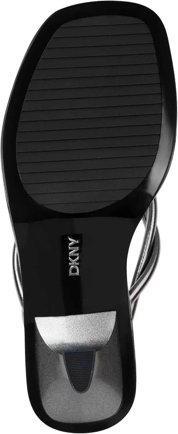 DKNY Women's Rabun Strappy Flip Flop Heeled Sandal