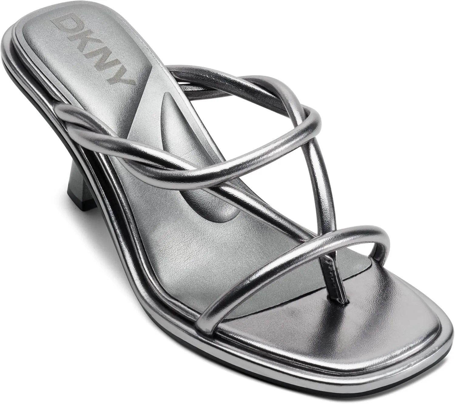 DKNY Women's Rabun Strappy Flip Flop Heeled Sandal